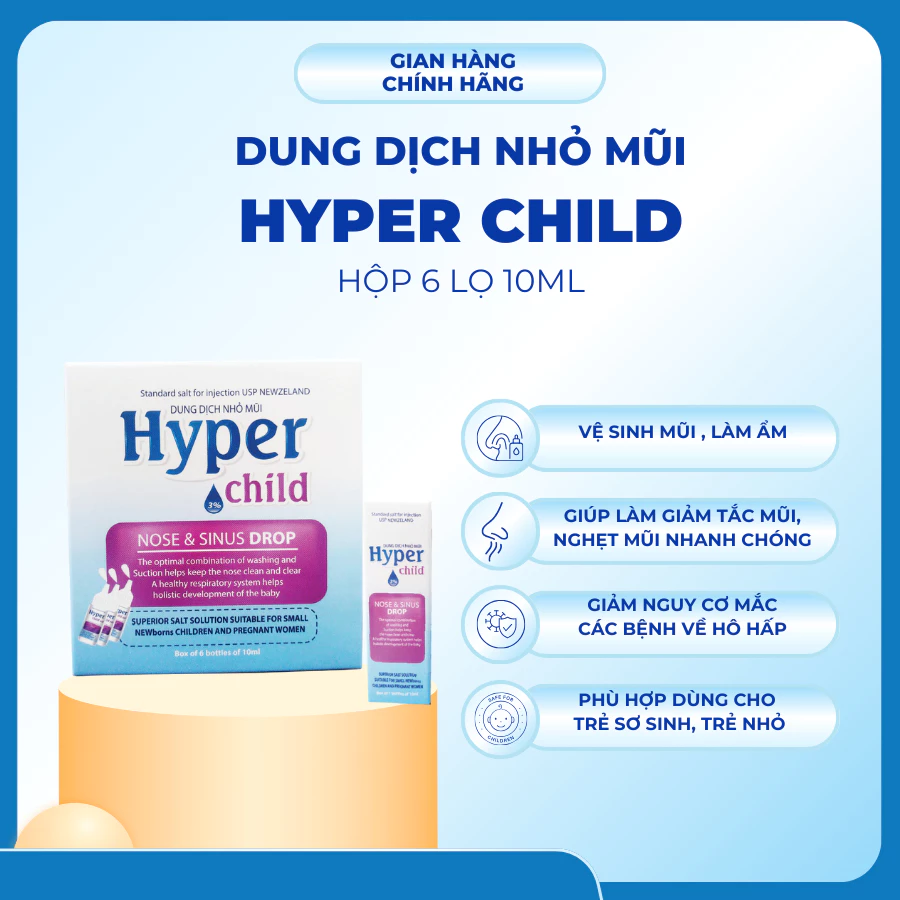HYPER CHILD 3% Hộp 6 Lọ 10ml Dung Dịch Nhỏ Mũi